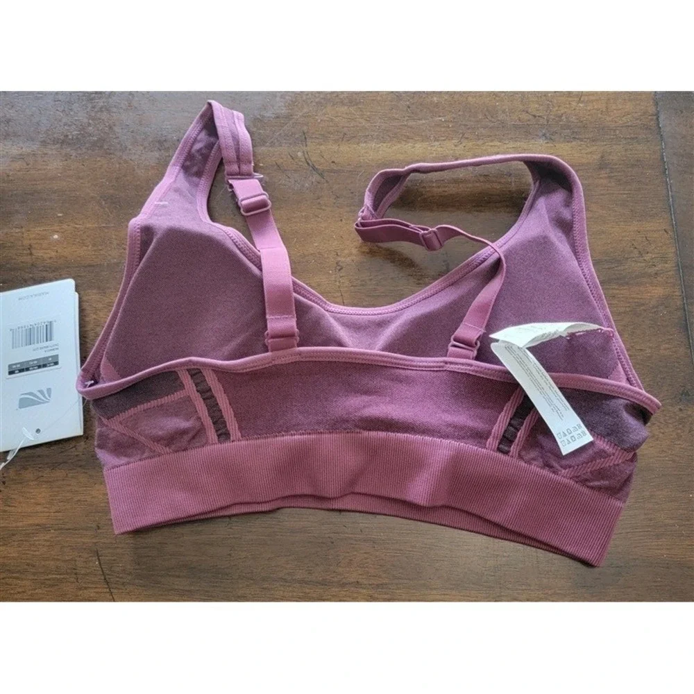 NWT Marika M Leah Seamless Sports Bra Dusty Mauve 121692